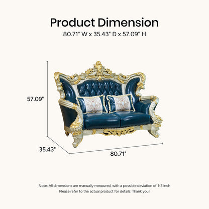 Imperial Sapphire Luxury Sofa Set – European Baroque Tufted Living Room Collection
