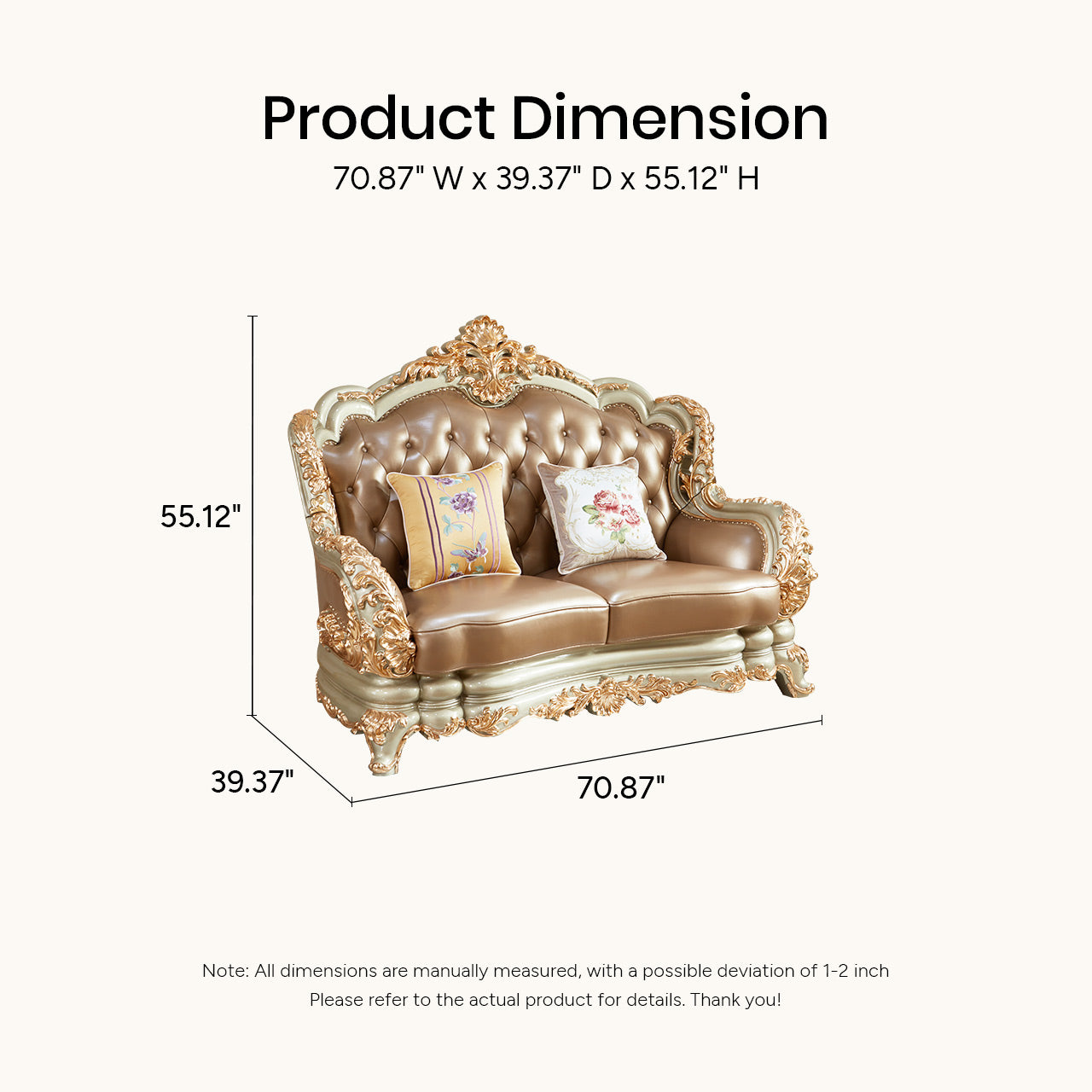 Versailles Imperial Luxury Tufted Leather Sofa Set | Hand-Carved European Classic Sofa Collection