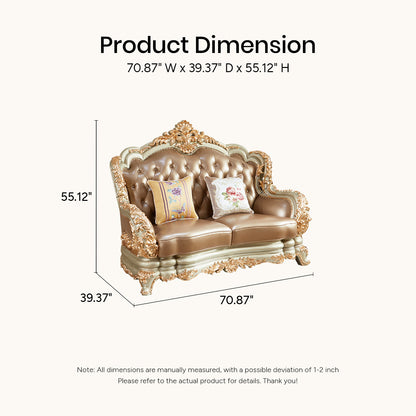 Versailles Imperial Luxury Tufted Leather Sofa Set | Hand-Carved European Classic Sofa Collection