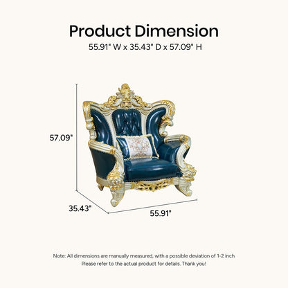 Imperial Sapphire Luxury Sofa Set – European Baroque Tufted Living Room Collection