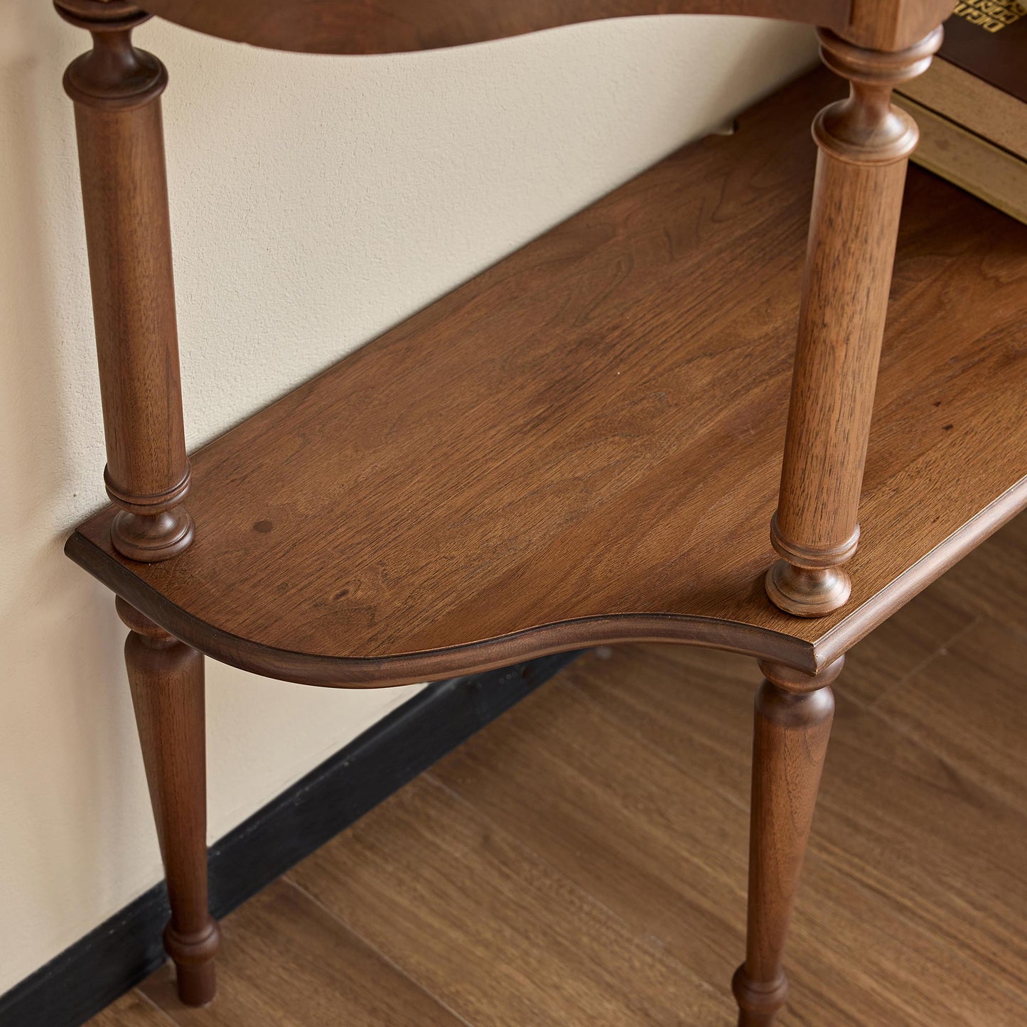 Gael Vintage Entryway Console Table with Drawer & Shelf, Black Mid-Century Hallway Table