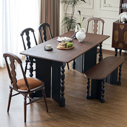 Vintage Rectangular Dining Table with Bobbin Legs | Briar Collection