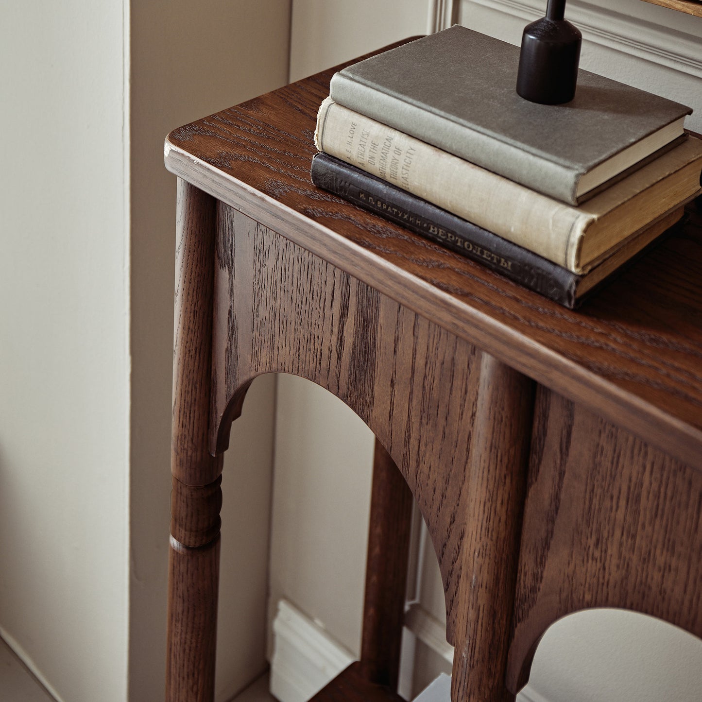 Semo Vintage Arch Console Table, Mid-Century Entryway Table with Shelf