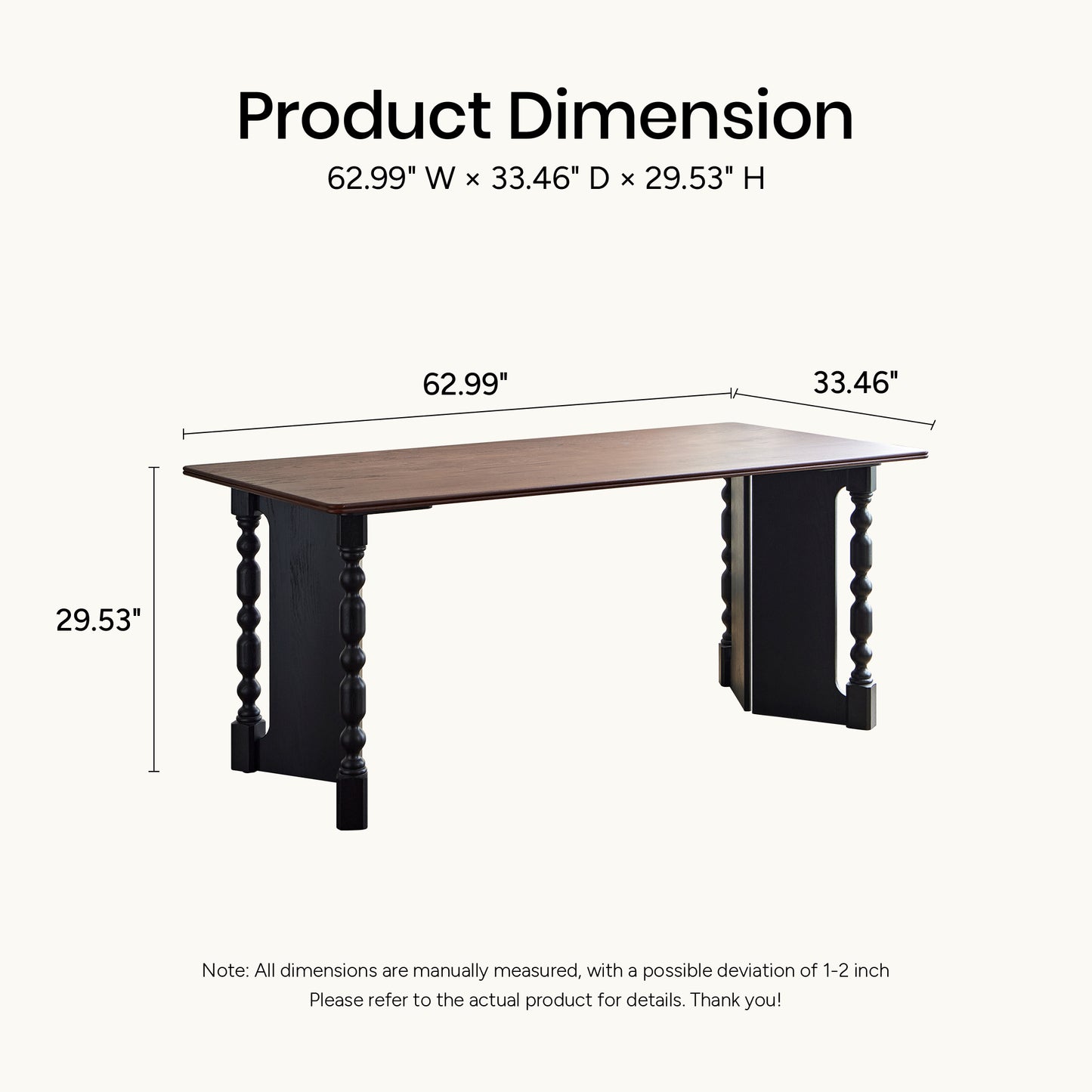 Vintage Rectangular Dining Table with Bobbin Legs | Briar Collection