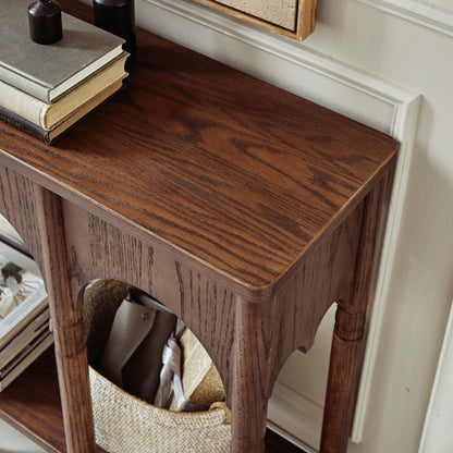 Semo Vintage Arch Console Table, Mid-Century Entryway Table with Shelf