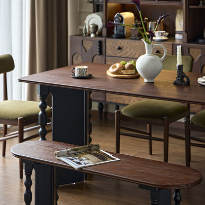 Vintage Rectangular Dining Table with Bobbin Legs | Briar Collection
