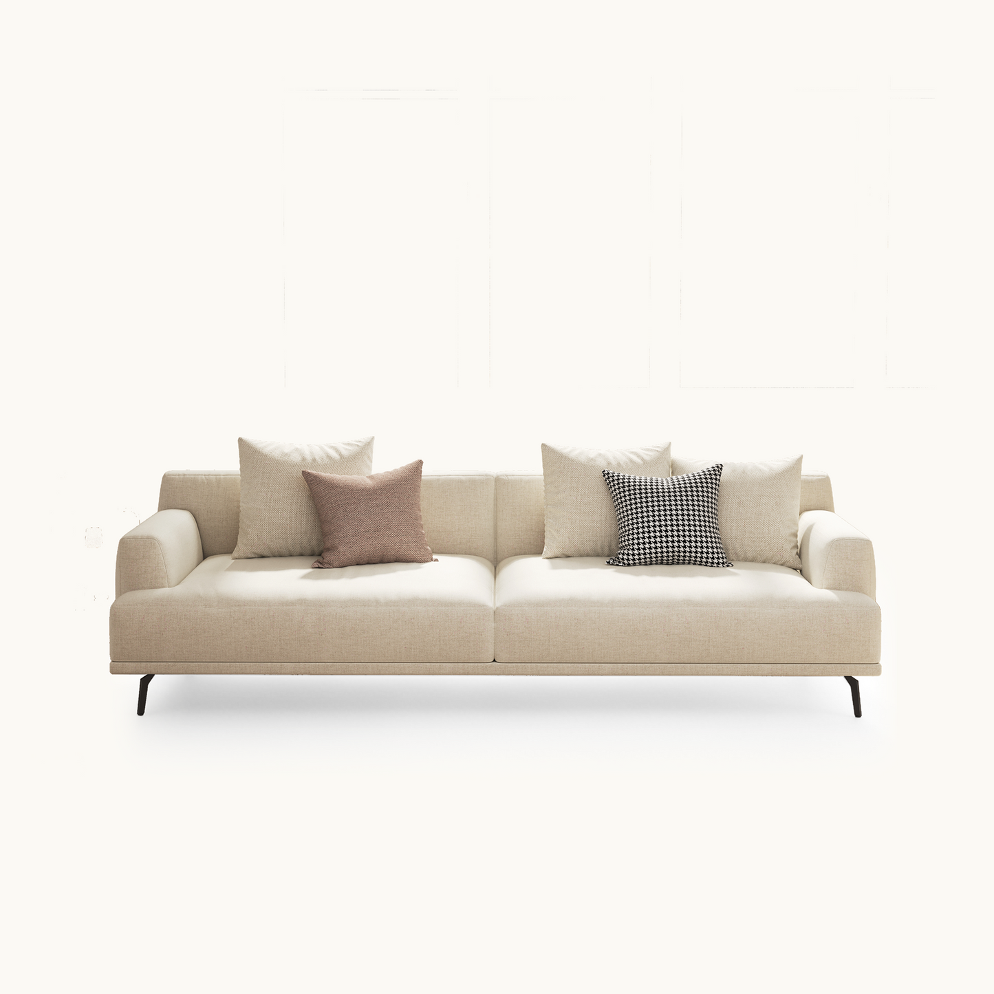 Modern Cotton Linen Sofa 41.3"-110.2" with Durable Fabric & Solid Larch Wood Frame