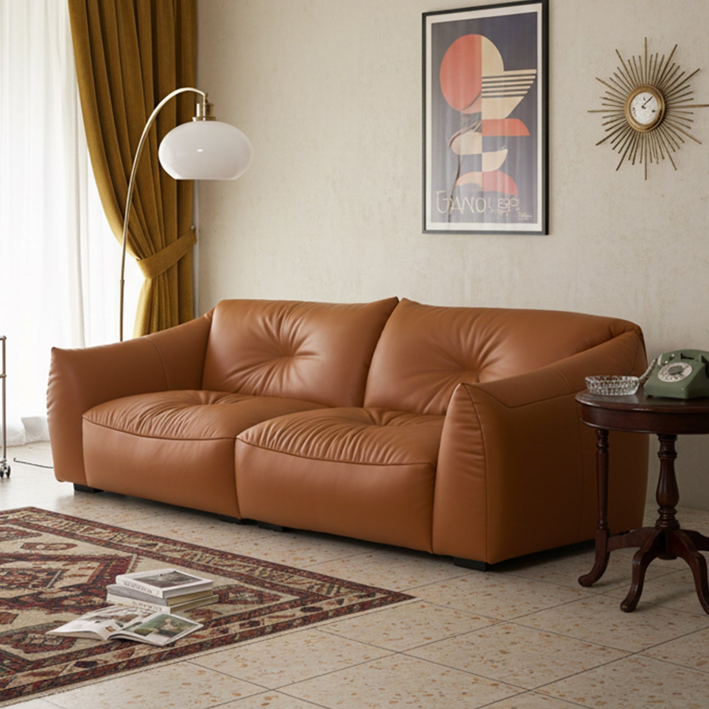 Karl Genuine Leather Sofa (87” / 94” / 102” / 110”)