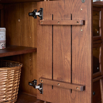 Alden Vintage Entryway Cabinet with Doors, Hooks and Drawer Storage
