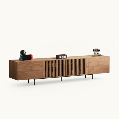 Mid-Century TV Stand with Hidden Storage for 32-85” TVs