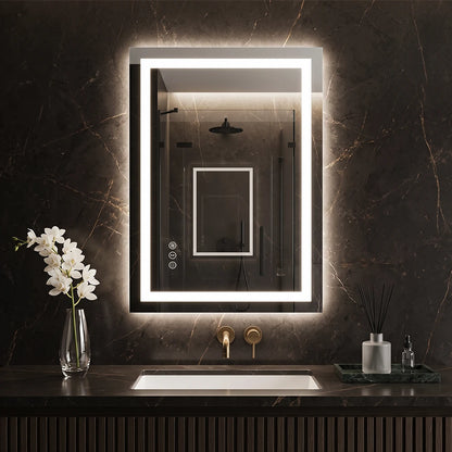 LED Bathroom Mirror with Anti-Fog, Front & Back Lighting
