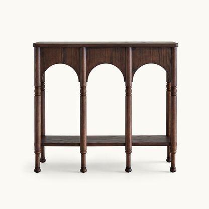 Semo Vintage Arch Console Table, Mid-Century Entryway Table with Shelf