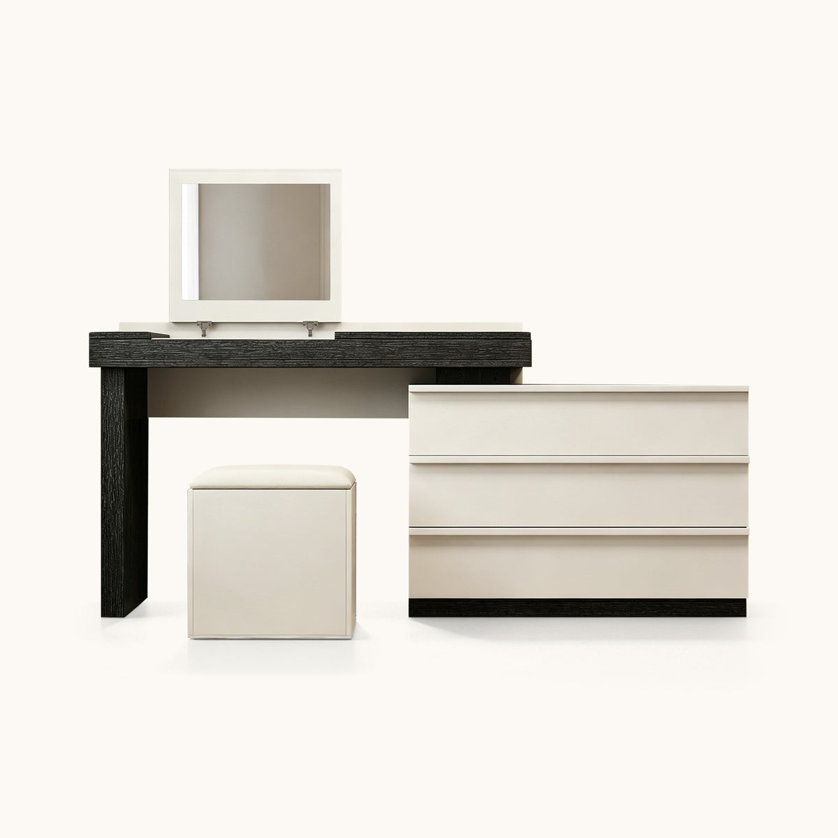 Vanity Desk with Flip Mirror 51.9" & Swivel Desk Top