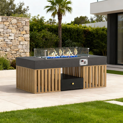 Coffee Table HLCJ028 Modern Outdoor Natural Gas Stove 47.24"