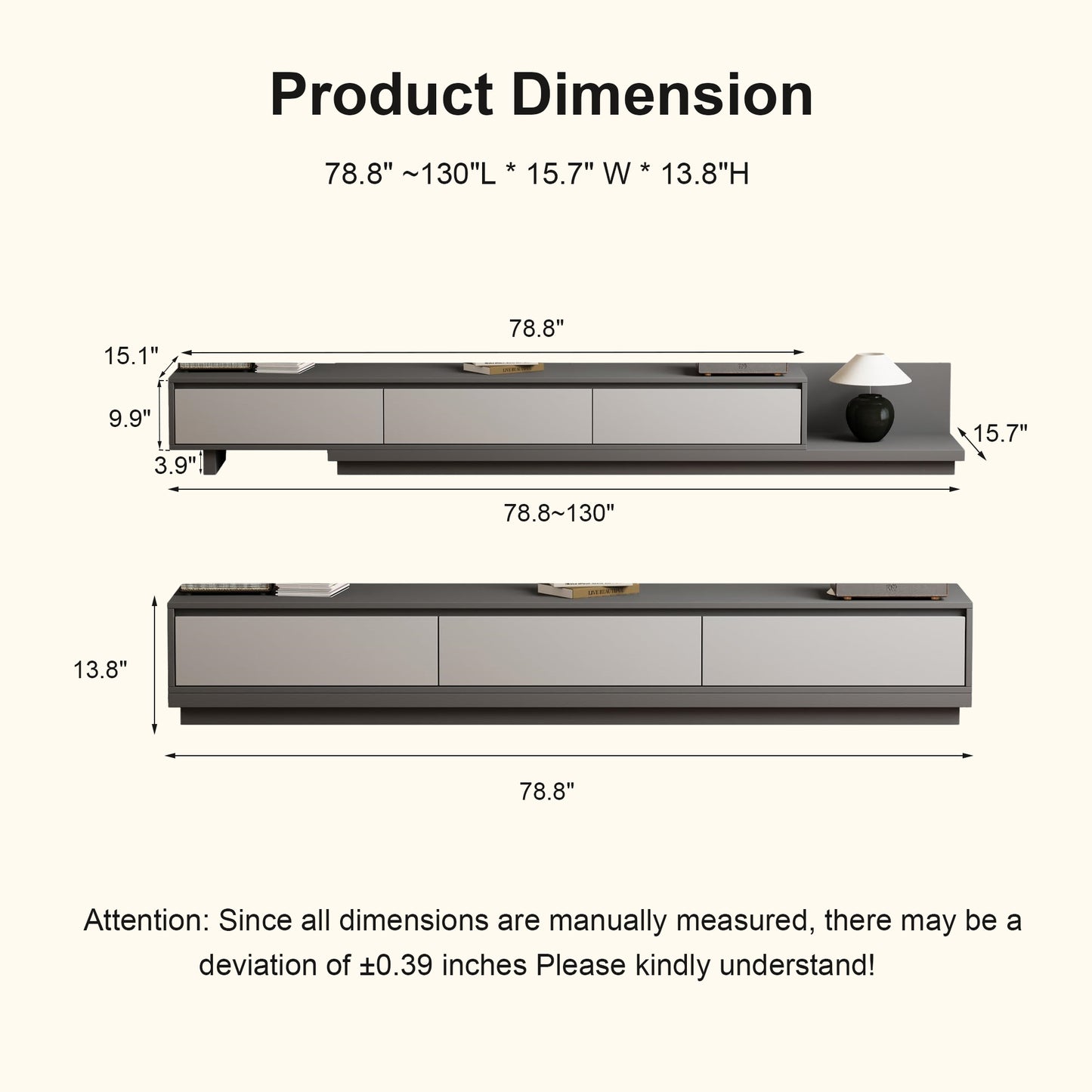 Extendable Mid-Century TV Stand for TVs Up to 100”