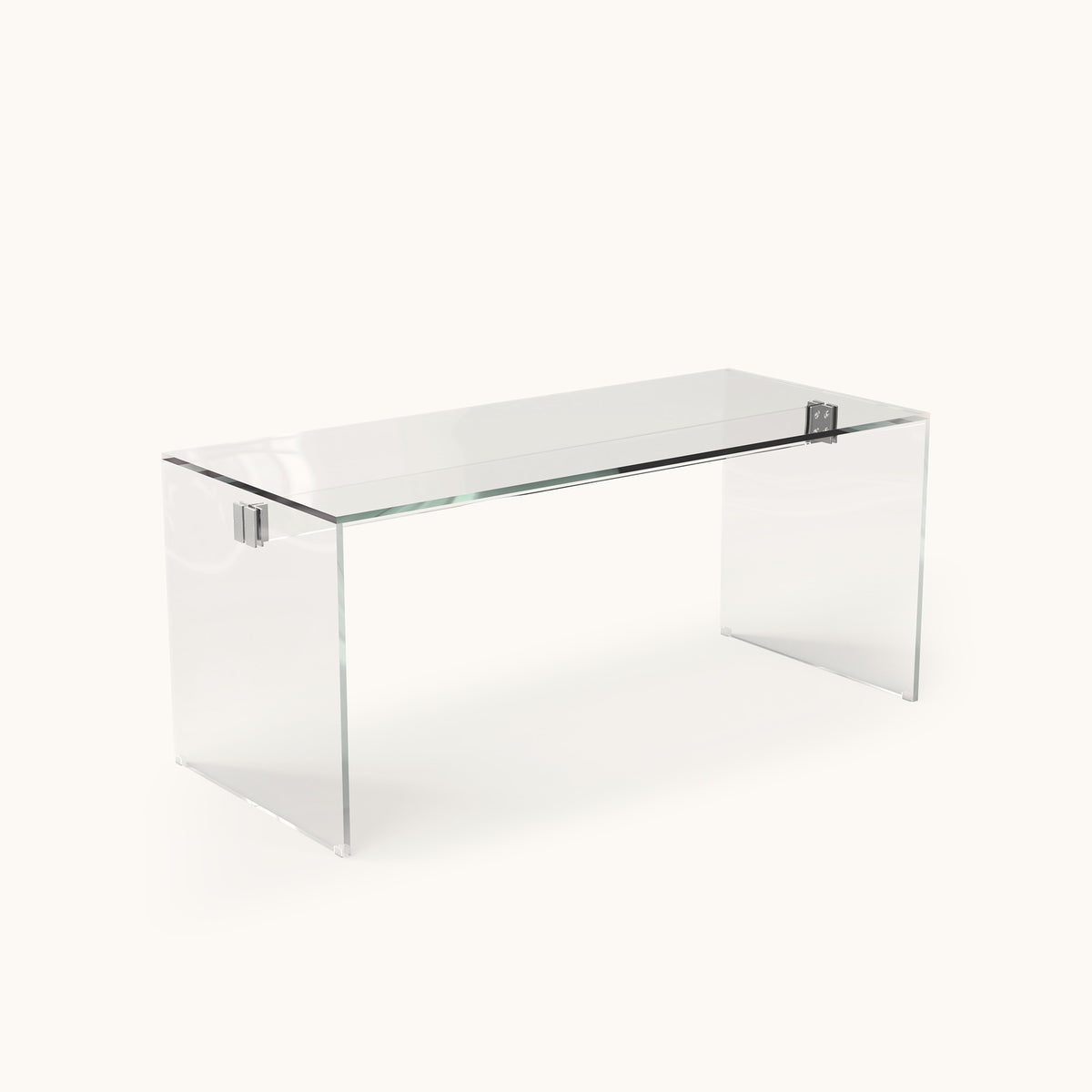 Modern Tempered Glass Desk 53.14" Spacious Tabletop