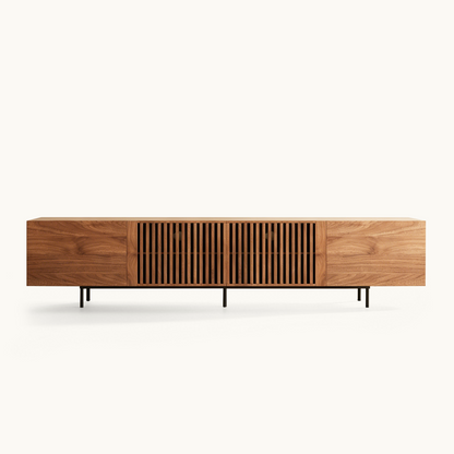 Mid-Century TV Stand with Hidden Storage for 32-85” TVs