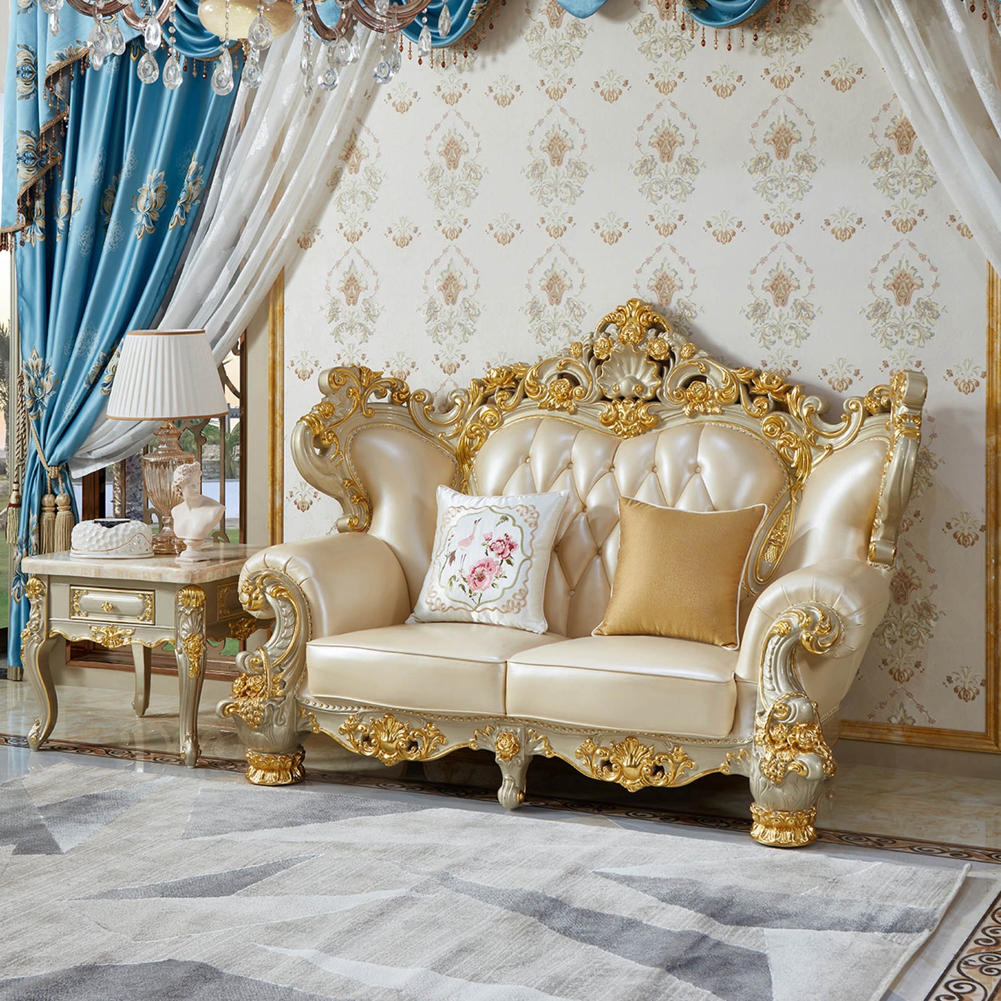 Versailles Royale Luxury Sofa Set – European Baroque Gold Carved Living Room Collection