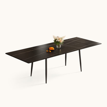 Modern Extendable Dining Table with Sintered Stone Top for 6-10 People