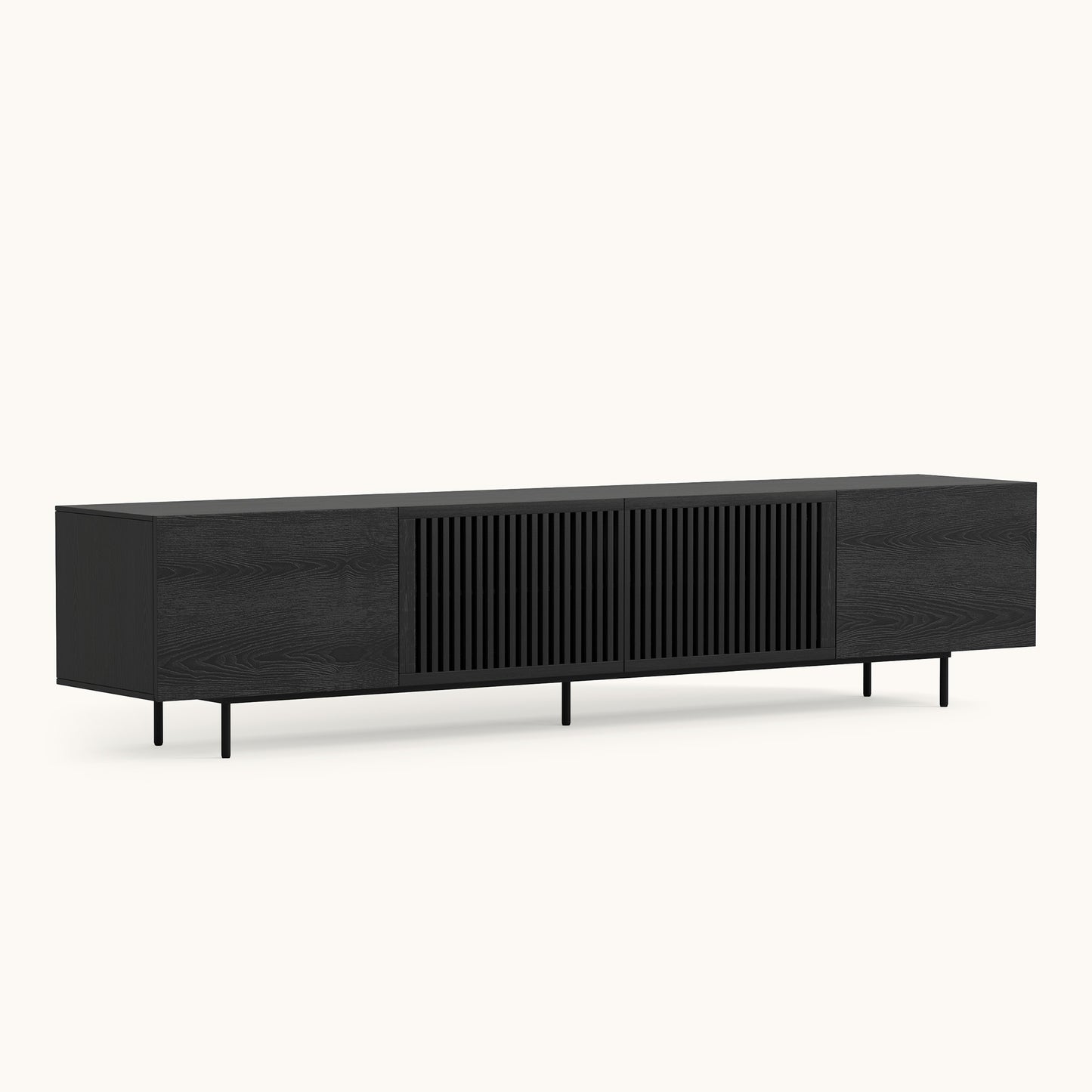 Mid-Century TV Stand with Hidden Storage for 32-100” TVs