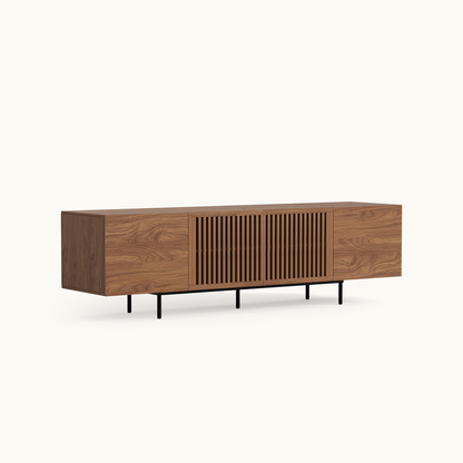 Mid-Century TV Stand with Hidden Storage for 32-100” TVs
