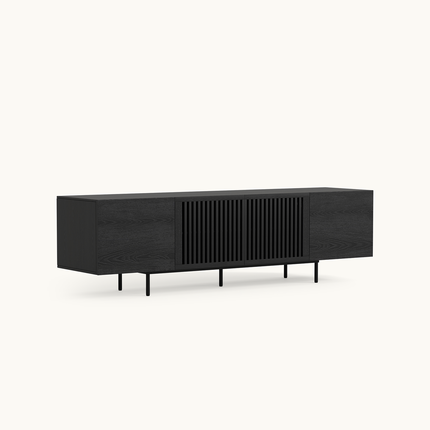 Mid-Century TV Stand with Hidden Storage for 32-100” TVs