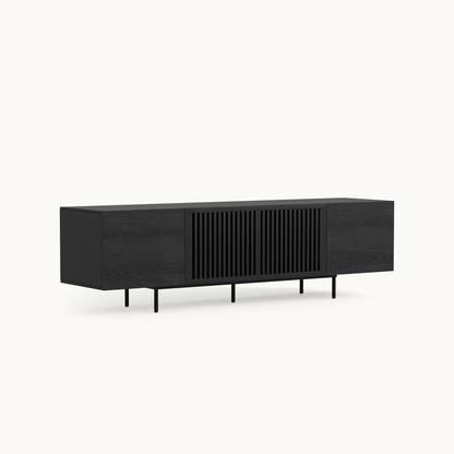 Mid-Century TV Stand with Hidden Storage for 32-100” TVs