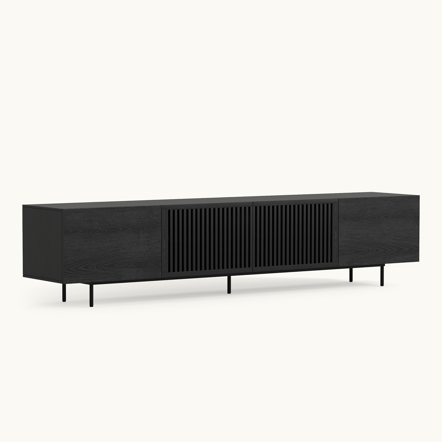 Mid-Century TV Stand with Hidden Storage for 32-100” TVs