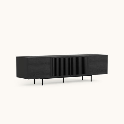 Mid-Century TV Stand with Hidden Storage for 32-100” TVs