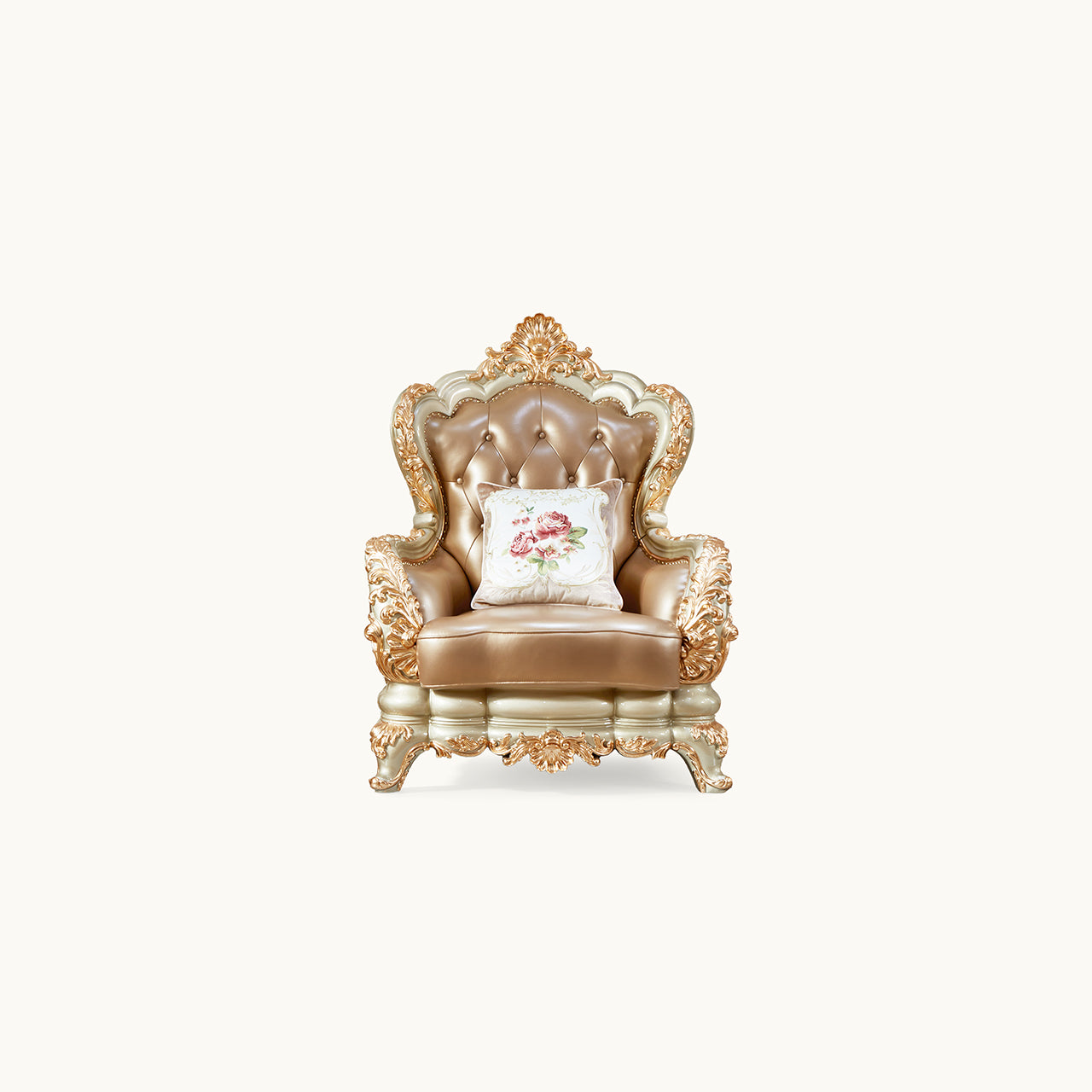Versailles Imperial Luxury Tufted Leather Sofa Set | Hand-Carved European Classic Sofa Collection