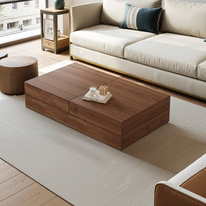 Coffee Table LSCJ1200 Mid-Century Spacious Storage Modern Adjustable Size 47.2"-81.8"