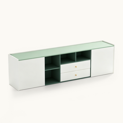 Modern TV Stand 78.74" with Cable Management & Flexible Storage Design