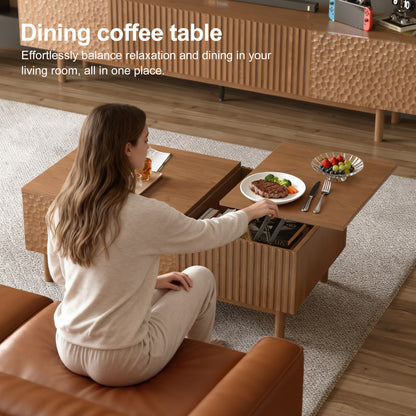 Coffee Table GPJCJ724 Mid-Century Modern Lift-Top Desk Adjustable Shelves