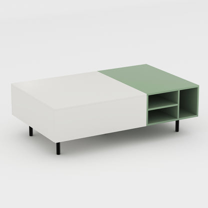 Coffee Table GJPPSCJ Modern Two-Tone Tabletop Spacious Storage 51.18"