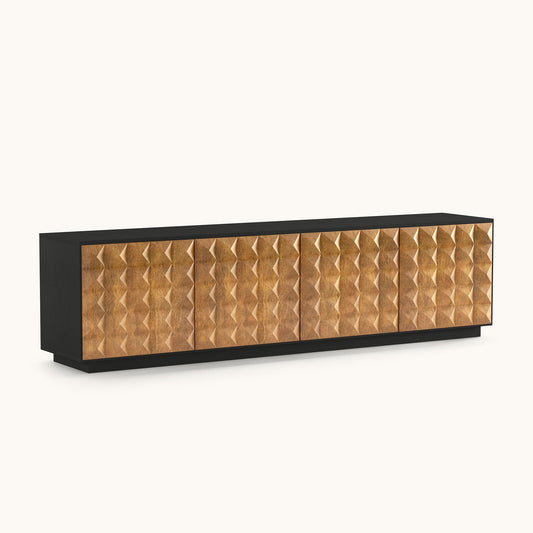 TV Stand T14-FK-M001 Mid-Century Modern Cable Management 4-Door 87.79"
