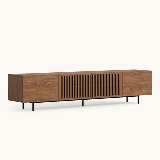 Mid-Century TV Stand with Hidden Storage for 32-100” TVs