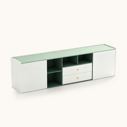 Modern TV Stand 78.74" with Cable Management & Flexible Storage Design