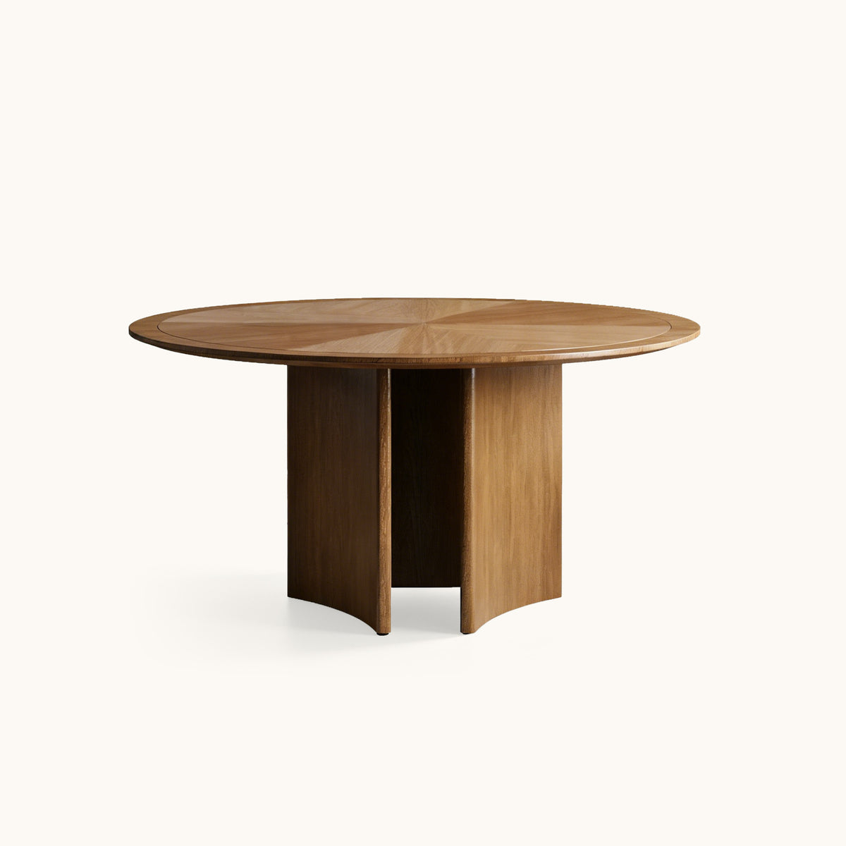 Round Dining Table 59.05" Solid Wood with Starburst Top