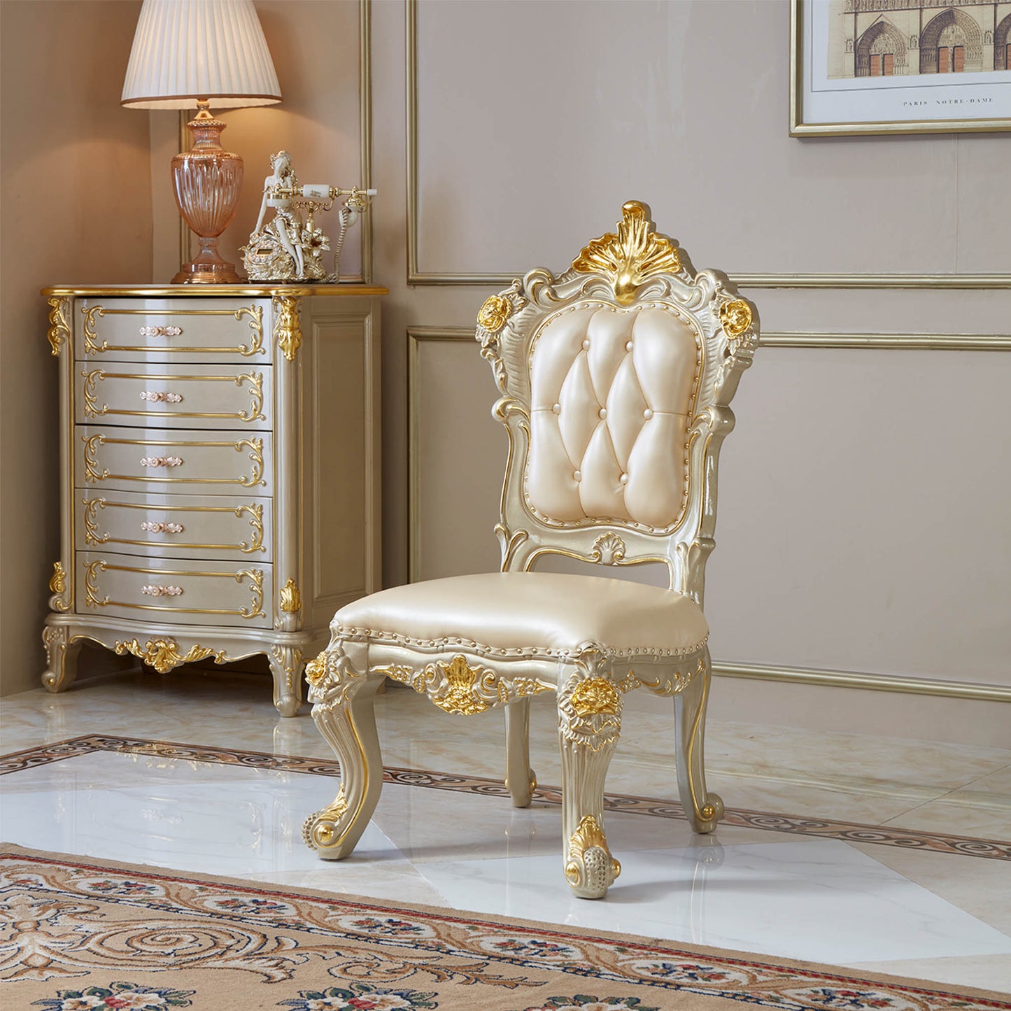Versailles Supreme Dining Chair – French Rococo Upholstered Dining Chair