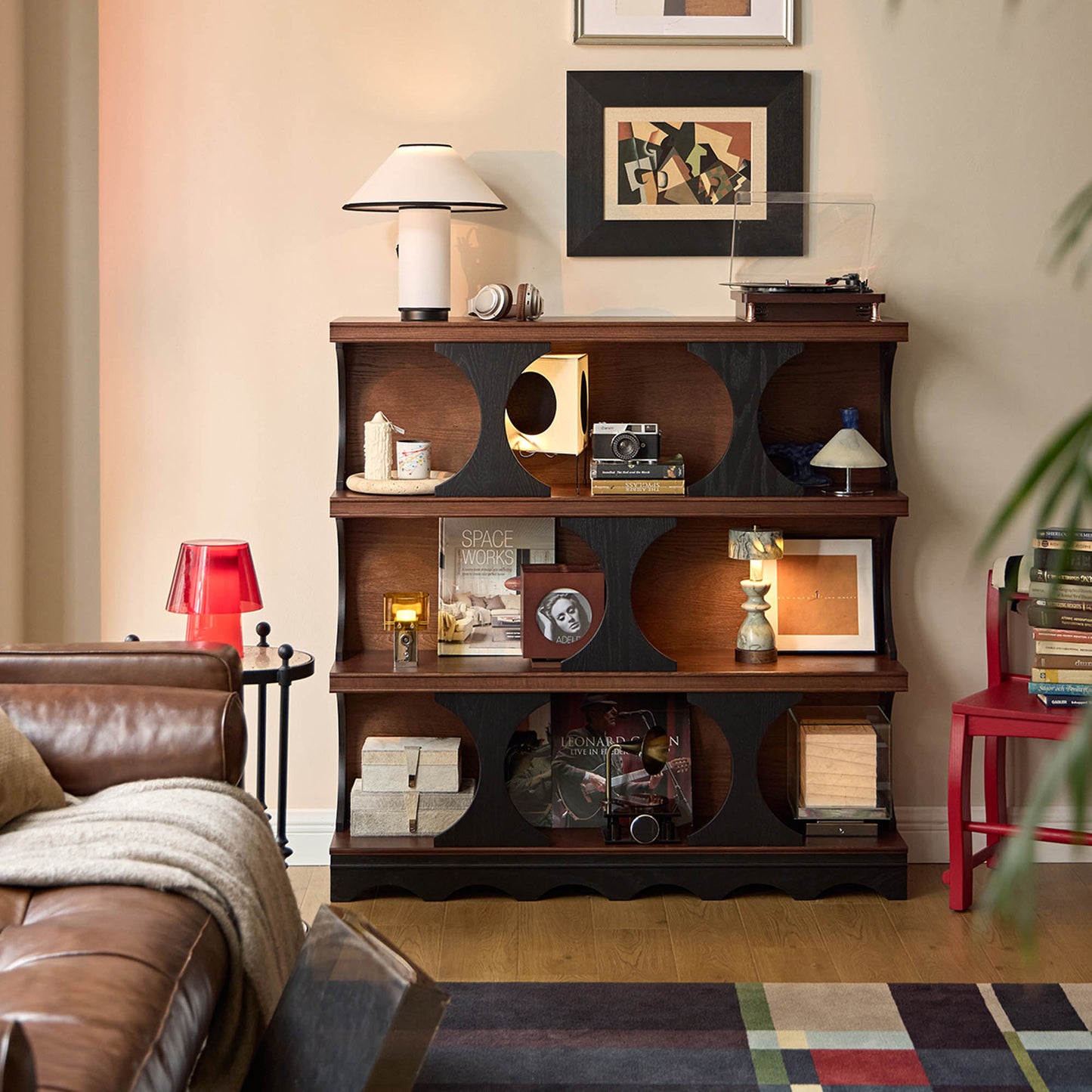 Orion Vintage Open Bookcase, Mid-Century Display Storage Shelf