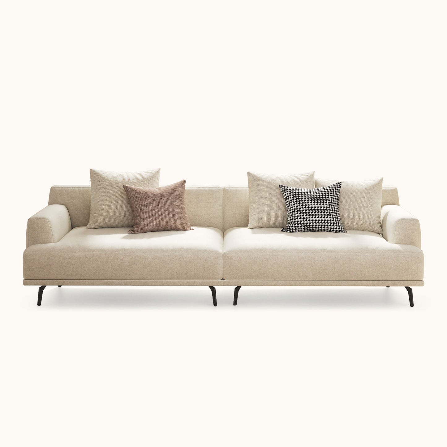 Modern Cotton Linen Sofa 41.3"-110.2" with Durable Fabric & Solid Larch Wood Frame