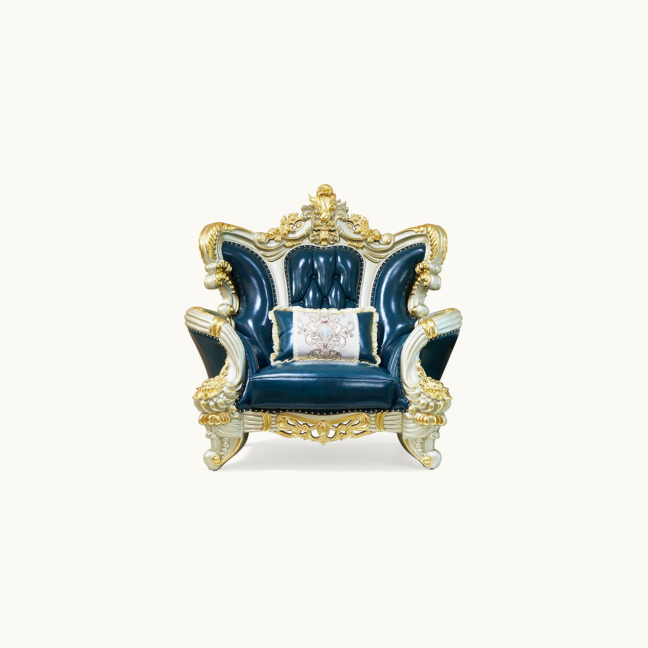 Imperial Sapphire Luxury Sofa Set – European Baroque Tufted Living Room Collection