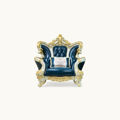 Imperial Sapphire Luxury Sofa Set – European Baroque Tufted Living Room Collection