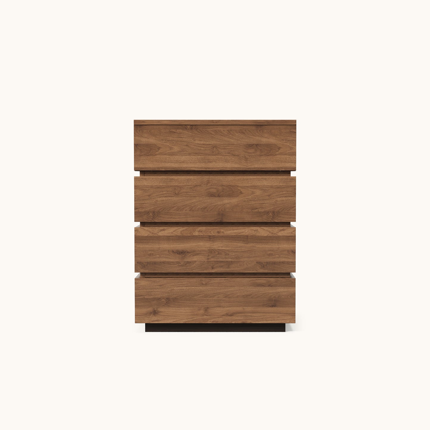 Mid-Century Modern 4-Drawer Cabinet 21.65" with Walnut Finish & Space-Saving Design