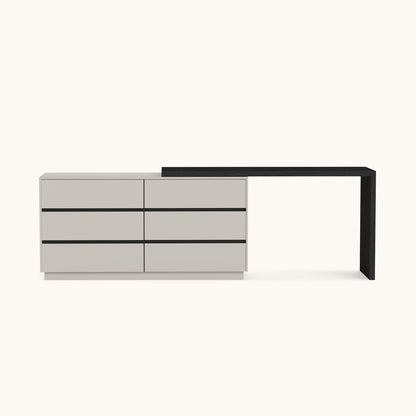L Shaped Extendable Desk with 360° Swivel Top for Home Office