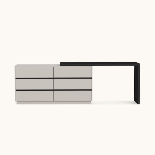 L Shaped Extendable Desk with 360° Swivel Top for Home Office