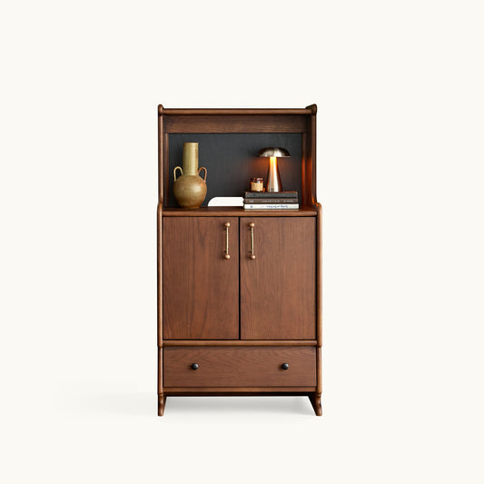 Alden Vintage Entryway Cabinet with Doors, Hooks and Drawer Storage