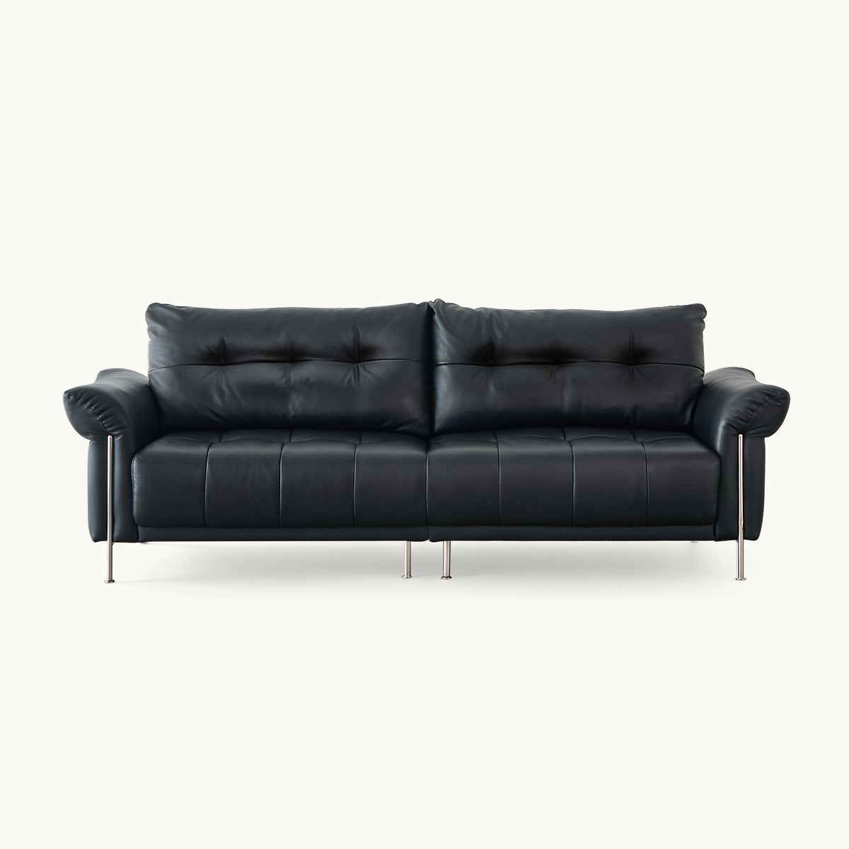 Wing-Style Genuine Leather Sofa (Available in Multiple Sizes)