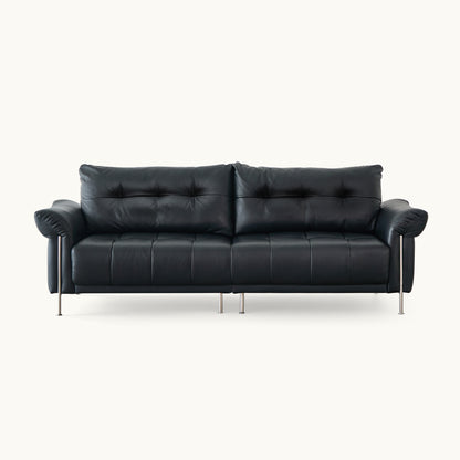 Wing-Style Genuine Leather Sofa (Available in Multiple Sizes)