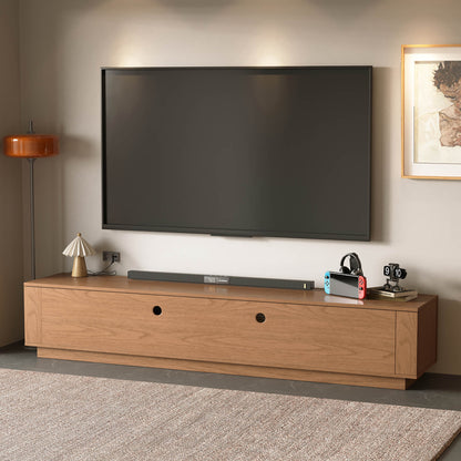 Mid-Century Modern TV Stand 86.61" with Adjustable Shelves & Cable Management